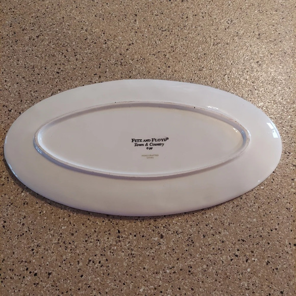 FITZ & FLOYD TOWN & COUNTRY BLESS THIS HOUSE 10 1/4" OVAL TRAY - Picture 2 of 4